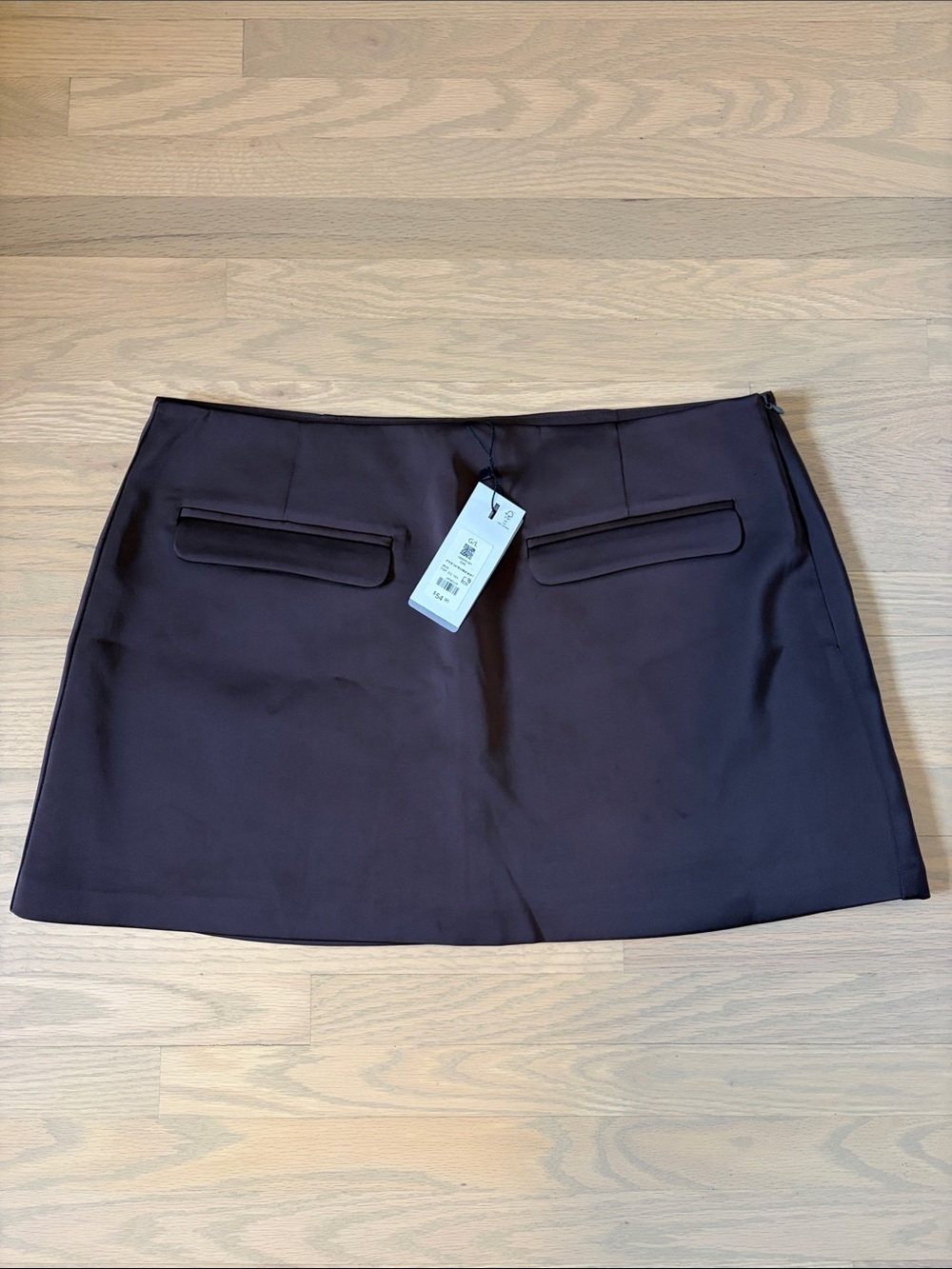 Dynamite Dark Brown Satin Mini Skirt Brand New with tags